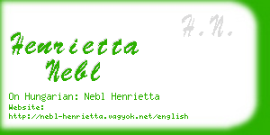 henrietta nebl business card